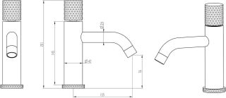 Смеситель для раковины Boheme Stick Spirale 121-BB.4 чёрный